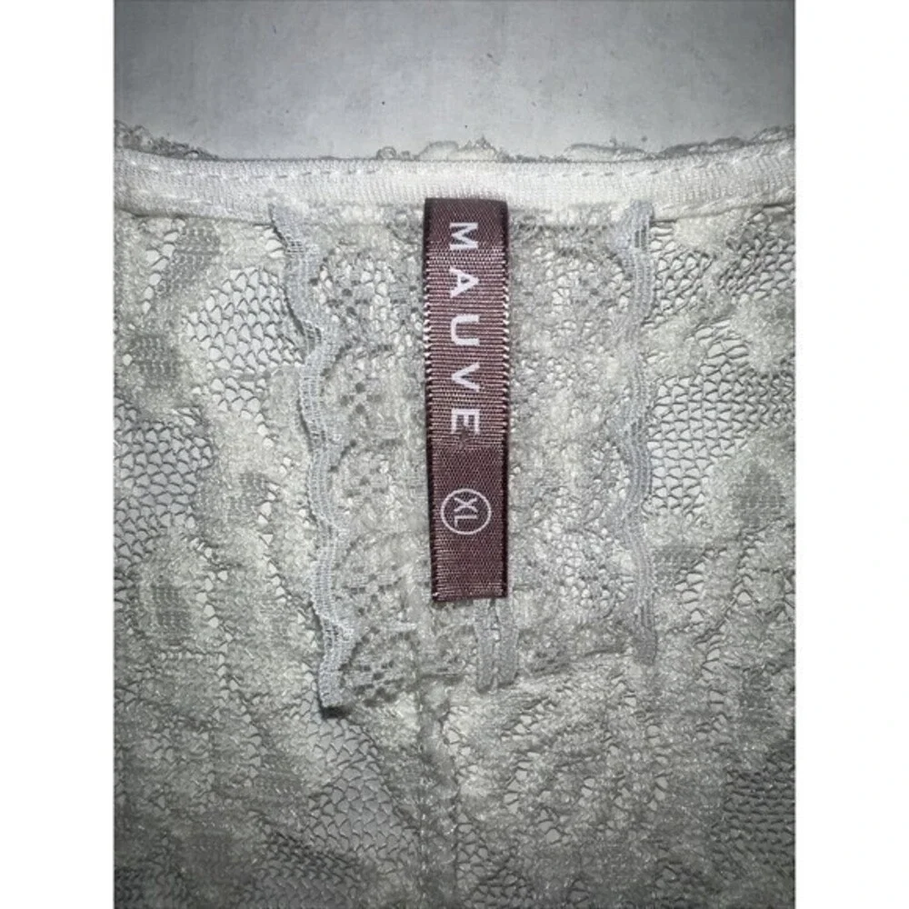 Mauve Lace Crocheted 3/4 Sleeve Size XL Fringed Bottom Open‎ Front Cover-up